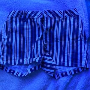 Blue and white striped shorts size 2